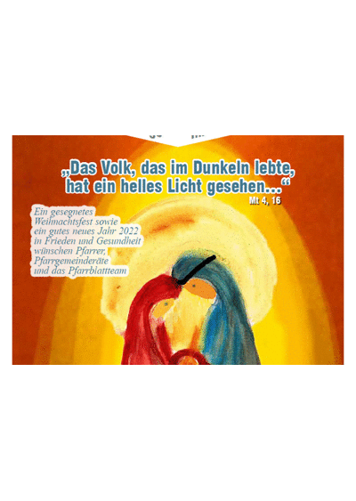 Pfarrblatt Weihnachten 2021